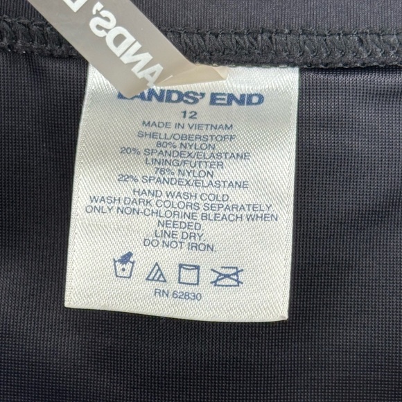 Lands' End Black Pleated A-Line Mini Bikini Skirt - Picture 4 of 4
